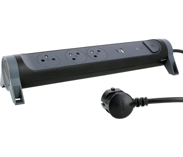 LEGRAND Przedłużacz ochronny 3X2P+Z+USB AC 1.5M-CZARNY 49425 - 1047772 - zdjęcie 3